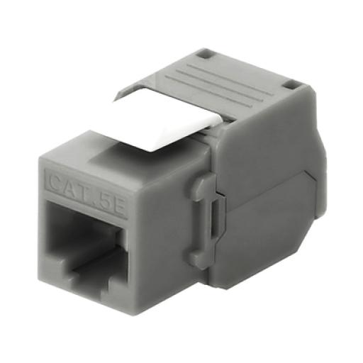 [LINKEDPROBYEPCOM_LP-KJ-516-TTGY] LINKEDPRO BY EPCOM Módulo Jack Keystone Cat5e (toolless), con terminación en ángulo 180 º Color Gris, Compatible con Faceplate y Patchpanel Linkedpro
