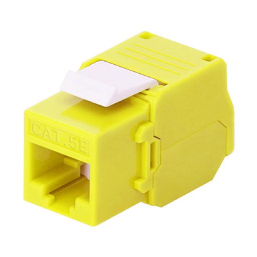 [LINKEDPROBYEPCOM_LP-KJ-516-TTYE] LINKEDPRO BY EPCOM Módulo Jack Keystone Cat5e (toolless), con terminación en ángulo 180 º Color Amarillo, Compatible con Faceplate y Patchpanel Linkedpro