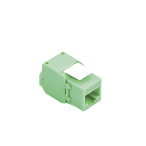 [LINKEDPROBYEPCOM_LPKJ6ATTGR] LINKEDPRO BY EPCOM Módulo Jack Keystone Cat6A (toolless), con terminación en ángulo 180 º Color Verde, Compatible con Faceplate y Patchpanel Linkedpro