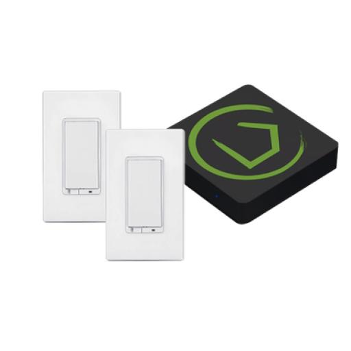 [HUBITATINC_HC7K1] HUBITAT INC KIT HUB Controlador inteligente para dispositivos Zwave, Zigbee, Shelly, Lutron, incluye 1 HUB / 2 Apagadores inteligentes On/Off Zwave