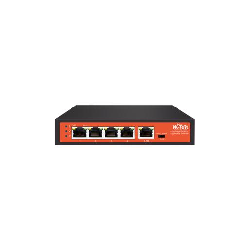 [WI-TEK_WIPE51G] WI-TEK Extensor PoE / Entrada hasta 90 W / 4 puertos Gigabit PoE salida 802.3 af/at / Extensor PoE hasta 250 m / No administrable