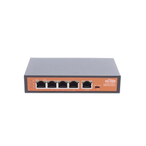 [WI-TEK_WIPE51G] WI-TEK Extensor PoE / Entrada hasta 90 W / 4 puertos Gigabit PoE salida 802.3 af/at / Extensor PoE hasta 250 m / No administrable