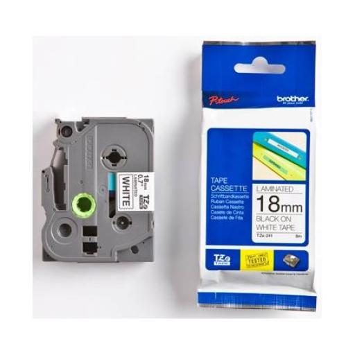 [BROTHER_TZE241] Brother CINTA LAMINADA BROTHER TZE241 NEGRO SOBRE BLANCO 18MM