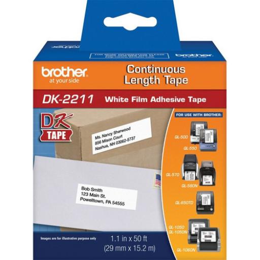 [BROTHER_DK2211] Brother ETIQUETA PLASTICA BROTHER DK2211 CONTINUA, TEXTO NEGRO 29MMX15.2MM