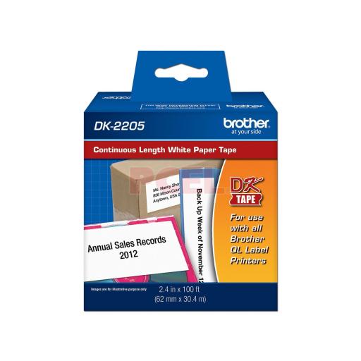 [BROTHER_DK2205] Brother ROLLO DE PAPEL BROTHER CON ADHESIVO CONTINUA 62 MM X 30.4 M (DK2205)