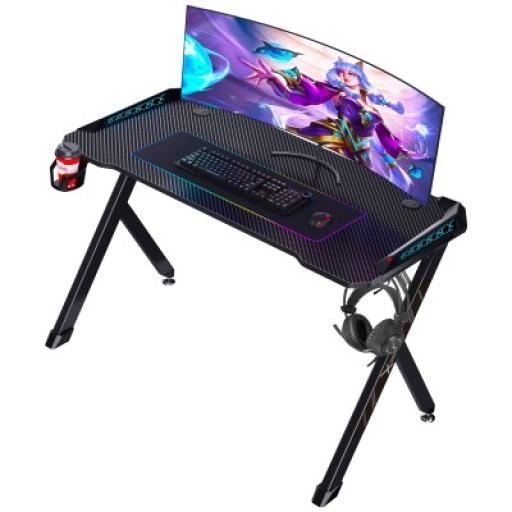 [XZEAL_XZDESG1B] XZEAL ESCRITORIO XZEAL GAMER RGB, METAL/FIB CARB, HUB USB 125X65 (XZDESG1B)