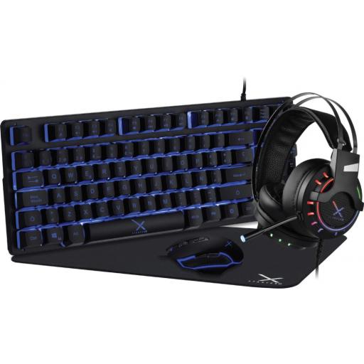 [XZEAL_XSAKGA1B] XZEAL KIT GAMER XZEAL MOUSE TECLADO MOUSEPAD AUDIF NEGRO XST-200 (XSAKGA1B)