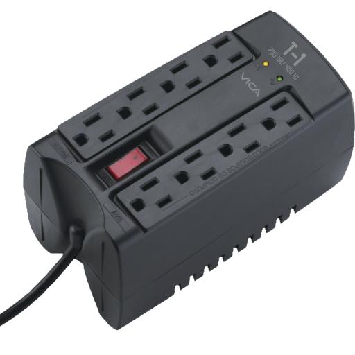 [VICA_T1] Vica REGULADOR ELECTRONICO VICA, 750VA/400W, 8 CONTAC NEMA 5-15R (4 /4)(T1)