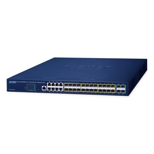 [PLANET_GS-5220-16S8CR] Planet Switch Administrable Capa 2 con Fuente de Alimentación Redundante, 24 Puertos SFP Gigabit 100/1000X, 8 Puertos Combo RJ45 Gigabit.