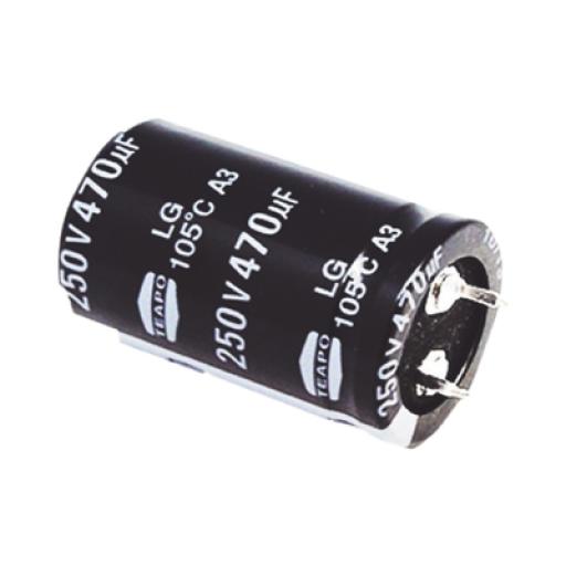 [SYSCOM_CE470/250V] Syscom Capacitor Electrolítico de Aluminio, Radial de 470 µFd, 250 Vcc, 105 °C, 25 x 40 mm.