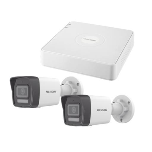 [HIKVISIONDIGITALTECHNOLOGY_KIPCSTART] Hikvision Digital Technology Kit IP 1080p (2 Megapixel) / NVR de 4 Canales con 4 Puertos PoE / 2 Cámaras Bala IP para Exterior (Micrófono Integrado)
