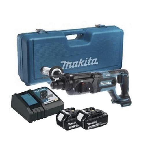 [MAKITA_DHR241RFE] Makita Rotamartilló 18V, SDS 0-1.200 Rpm, 3 Modos de Trabajo, Incluye 2 Baterías de 3.0 Ah, Cargador y Maletín.