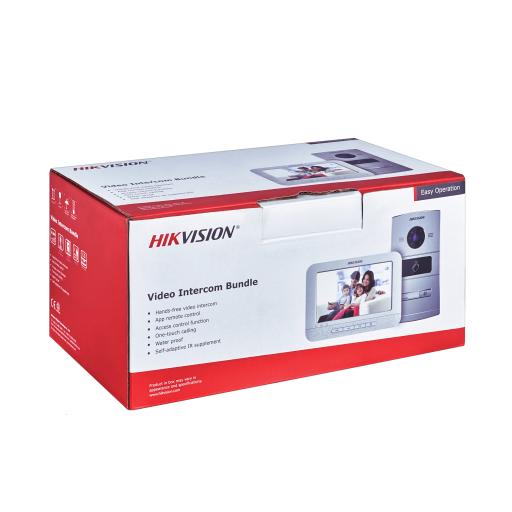 [HIKVISIONDIGITALTECHNOLOGY_DS-KIS601] Hikvision Digital Technology Kit de Videoportero IP / 1.3 Megapixel / Monitor Touch / Lector de Tarjetas (MIFARE) / Compatible con Hik-connect para recepción de llamada con App móvil