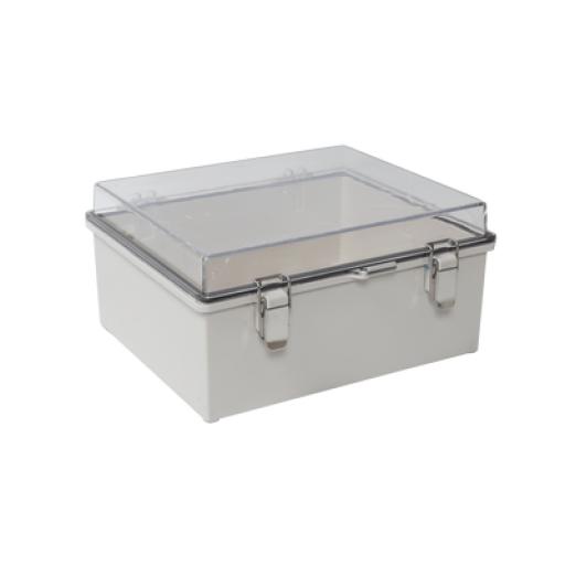 [PRECISION_PST-3546-16ET] Precision Gabinete Plástico ABS, Puerta Transparente, Uso en Intemperie (350 x 460 x 160 mm) Cierre por Broches Inoxidables.