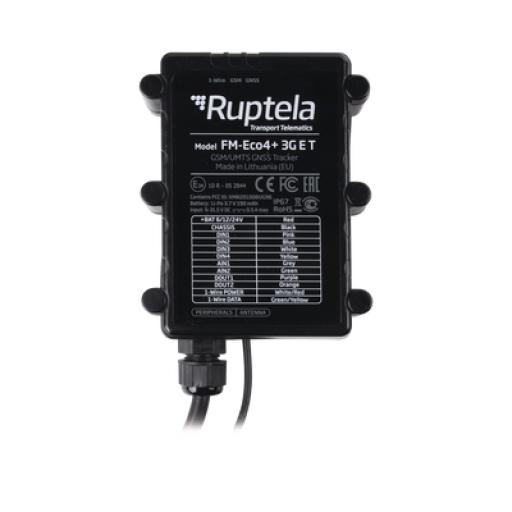 [RUPTELA_ECO4PLUS3GET] Ruptela Localizador vehicular 3G / Antena Satelital Externa / Contra agua y polvo IP67 / RFID / Apagado de motor a distancia / Anti Jammer