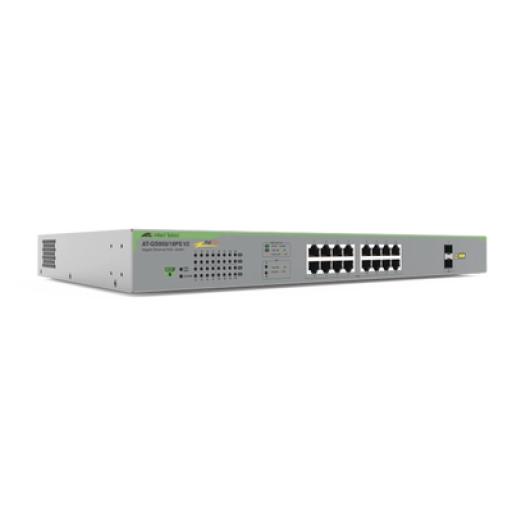 [ALLIEDTELESIS_AT-GS950/18PS-V2-10] Allied Telesis Switch PoE+ Gigabit WebSmart de 16 puertos 10/100/1000 Mbps (2 x Combo) + 2 puertos gigabit SFP (Combo), 185 W