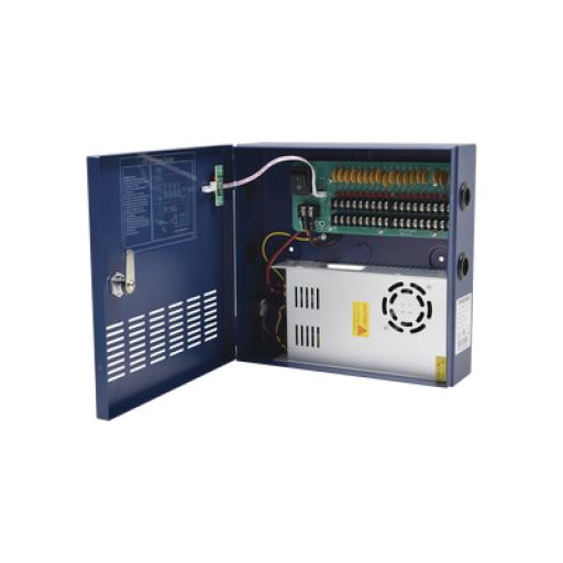 [EPCOM_PS18DC20HD] Epcom Fuente de poder profesional HEAVY DUTY de 11 - 15 Vcc @ 20 Amper, para 18 cámaras, con voltaje de entrada de: 96-264 Vca