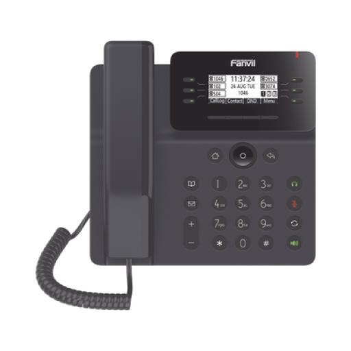[FANVIL_V62] Fanvil Teléfono IP Empresarial Esencial para 6 líneas SIP, pantalla grafica matriz de puntos, PoE, puertos Gigabit, conferencia local de 6 vías.