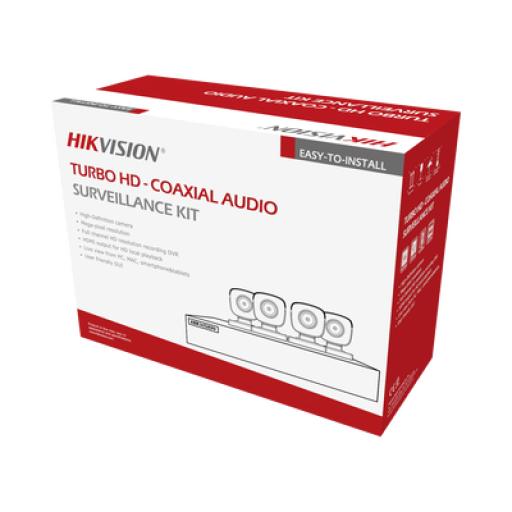 [HIKVISIONDIGITALTECHNOLOGY_HK-1080-CV] Hikvision Digital Technology Kit TurboHD 1080p / DVR 4 canales / 4 Cámaras Bala ColorVu / Fuente de Poder / Accesorios de Instalación