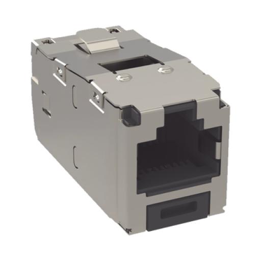 [PANDUIT_CJS688TGY] Panduit Conector Jack RJ45 Blindado, Estilo TG, Mini-Com, Categoría 6, de 8 posiciones y 8 cables, Color Negro