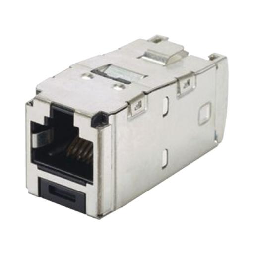 [PANDUIT_CJS6X88TGY] Panduit Conector Jack RJ45 Blindado, Estilo TG, Mini-Com, Categoría 6A, de 8 posiciones y 8 cables, Color Negro