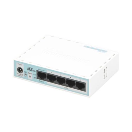 [MIKROTIK_RB750R2] Mikrotik (hEX lite) RouterBoard, 5 Puertos Fast Ethernet
