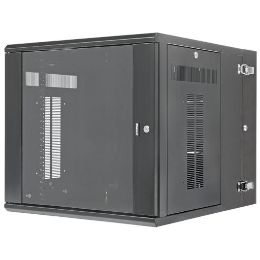 [PANDUIT_PZWMC1230W] Panduit Gabinete PanZone de Montaje en Pared, de 19in, Puerta con Ventana de Seguridad, 12 UR, 762mm de Profundidad, Color Negro
