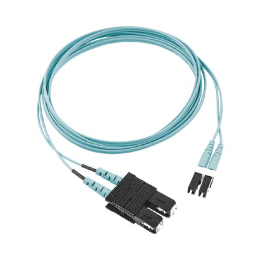 [PANDUIT_FX2ERLNSNSNM002] Panduit Jumper de Fibra Optica Multimodo 50/125 OM3, LC-SC Duplex, OFNR (Riser), Color Aqua, 2 Metros