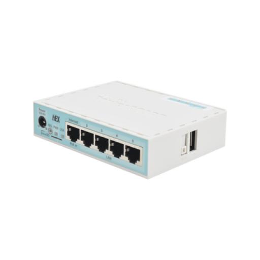 [MIKROTIK_RB750GR3] Mikrotik (hEX) RouterBoard, 5 Puertos Gigabit Ethernet, 1 Puerto USB y versión 3