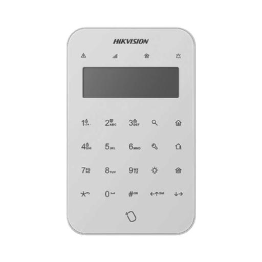 [HIKVISIONDIGITALTECHNOLOGY_DS-PK1-LT-WB] Hikvision Digital Technology (AX PRO) Teclado Inalámbrico con Pantalla LCD para Armado y Desarmado / Funciones de Automatización para control de Relevadores