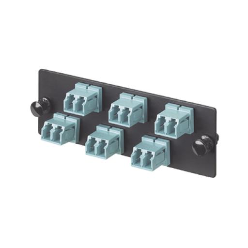[PANDUIT_FAP6WAQDLCZ] Panduit Placa Acopladora de Fibra Optica FAP, Con 6 Conectores LC Duplex (12 Fibras), Para Fibra Multimodo OM3/OM4, Color Aqua