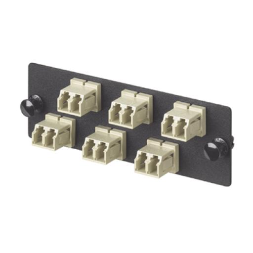 [PANDUIT_FAP6WEIDLCZ] Panduit Placa Acopladora de Fibra Optica FAP, Con 6 Conectores LC Duplex (12 Fibras), Para Fibra Multimodo OM1, Color Marfil