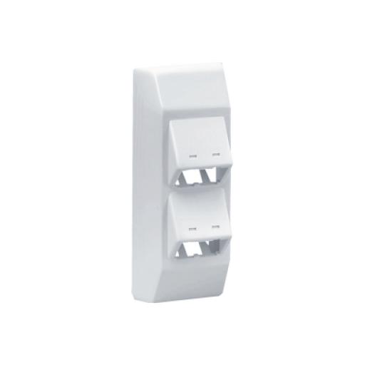 [PANDUIT_T45HDBIW] Panduit Soporte Con 4 Puertos Mini-Com, Con Bisagras de Instalación a Presión, Para Canaletas T45, Material PVC Rígido, Color Blanco Mate