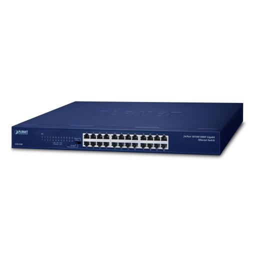 [PLANET_GSW-2401] Planet Switch No Administrable Gigabit de 24 Puertos 10/100/1000 Mbps, Con Modo Extendido Para Envió de Datos de Hasta 200 m