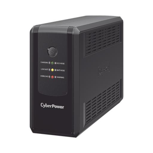 [CYBERPOWER_UT-750G] CyberPower UPS de 750 VA/375 W, Topología Línea Interactiva, Entrada 120 Vca  NEMA 5-15P, y 8 Salidas NEMA 5-15R, Con Regulador de Voltaje (AVR)