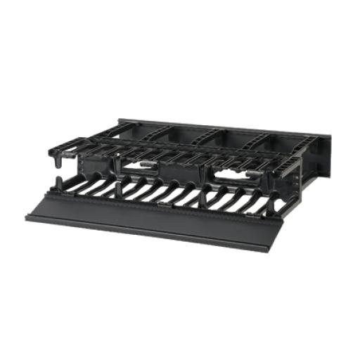 [PANDUIT_NM2] Panduit Organizador de Cables Horizontal NetManager de Alta Densidad, Doble (Frontal y Posterior), Para Rack de 19in, 2UR