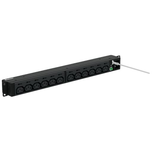 [PANDUIT_P12B46M] Panduit PDU Básico para Distribución de Energía, Enchufe de Entrada NEMA L6-20P, Con 13 Contactos C13, Instalación Horizontal de 19in, 1UR, 20 Amp, 120 o 220 Vca