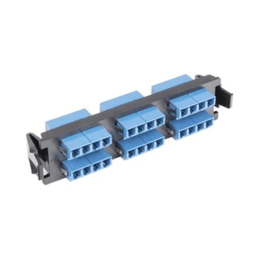 [SIEMON_RIC-F-LCU24-01C] Siemon Placa acopladora de Fibra Óptica Quick-Pack, Con 6 Conectores LC/UPC Quad (24 Fibras), Para Fibra Monomodo, Azul