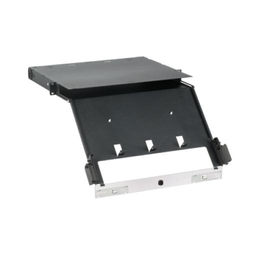 [PANDUIT_FCE1U] Panduit Panel de Distribución de Fibra Óptica, Acepta 4 Placas FAP o FMP, Bandeja Deslizable e Inclinable Hacia Abajo, Hasta 96 Fibras, Color Negro, 1UR