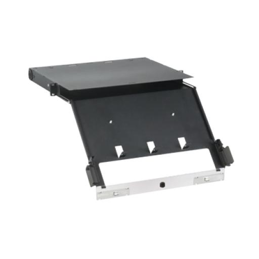 [PANDUIT_FCE1U] Panduit Panel de Distribución de Fibra Óptica, Acepta 4 Placas FAP o FMP, Bandeja Deslizable e Inclinable Hacia Abajo, Hasta 96 Fibras, Color Negro, 1UR