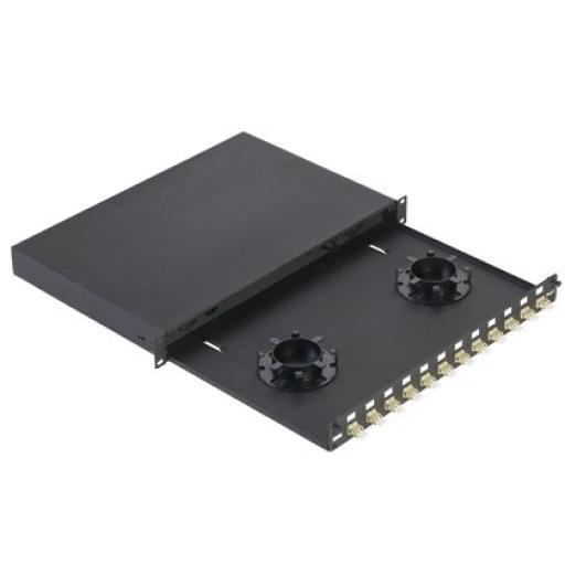 [PANDUIT_FD1W12AQDLCZ] Panduit Panel de Distribuidor de Fibra Óptica, Con 12 Conectores LC Duplex (24 Fibras), Para Fibra Multimodo OM3/OM4, 1 UR
