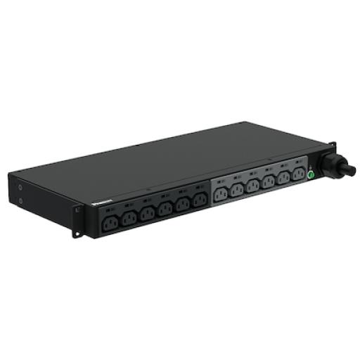 [PANDUIT_P12B47M] Panduit PDU Básico para Distribución de Energía, Enchufe de Entrada NEMA L6-30P, Con 12 Contactos C13, Instalación Horizontal de 19in, 1UR, 30 Amp, 208 Vca 