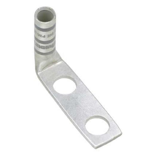 [PANDUIT_LCC8-14AF-L] Panduit Terminal de Compresión de Barril Largo, de Dos Orificios de 1/4, para Cable 8 AWG, Espacios Entre Orificios de 5/8in, lengüeta a 90º