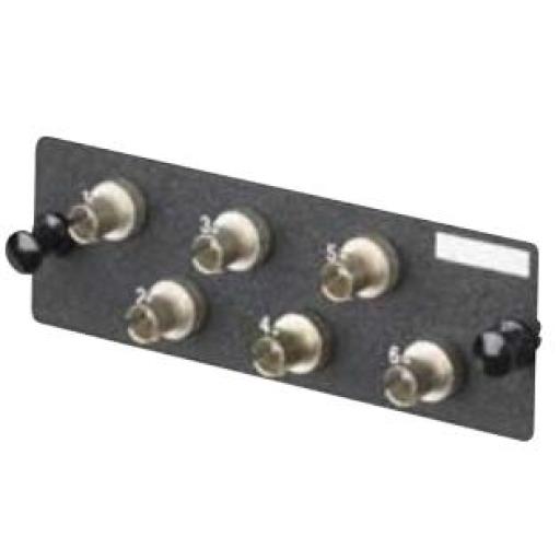 [PANDUIT_FAP6WSTZ] Panduit Placa Acopladora de Fibra Óptica FAP, Con 6 Conectores ST Simplex (6 Fibras), Para Fibra Monomodo OS1/OS2, Color Negro