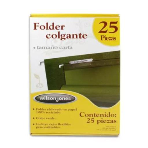 [ACCO_P3636] Acco Folder Colgante Acco Wilson Jones Carta Color Verde Tradicional Caja C/25 Pzas