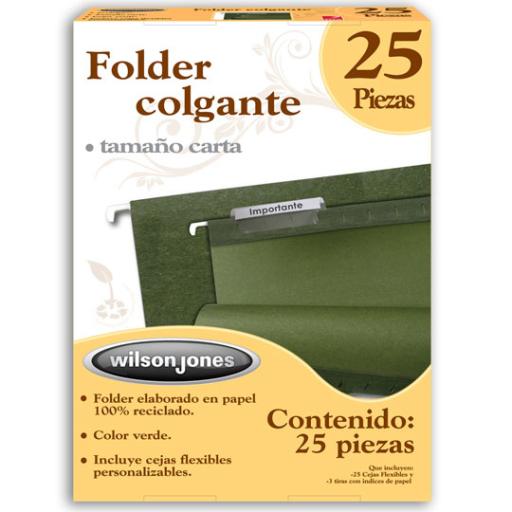 [ACCO_P3636] Acco Folder Colgante Acco Wilson Jones Carta Color Verde Tradicional Caja C/25 Pzas