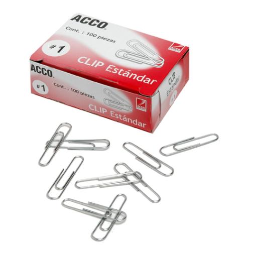 [ACCO_P1650] Acco CLIP ACCO ESTANDAR No.1 INOXIDABLE 10 PQTES C/100 CLIPS
