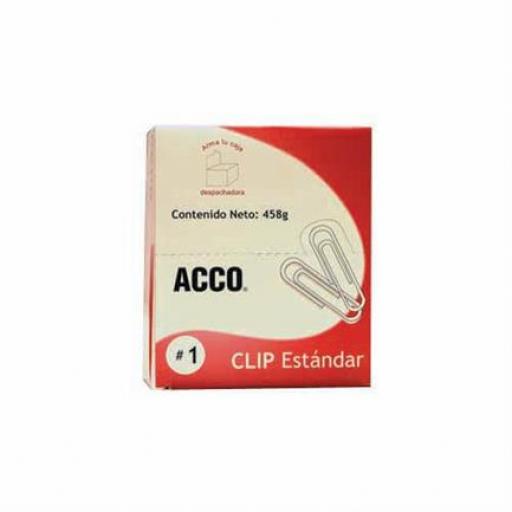 [ACCO_P1650] Acco CLIP ACCO ESTANDAR No.1 INOXIDABLE 10 PQTES C/100 CLIPS
