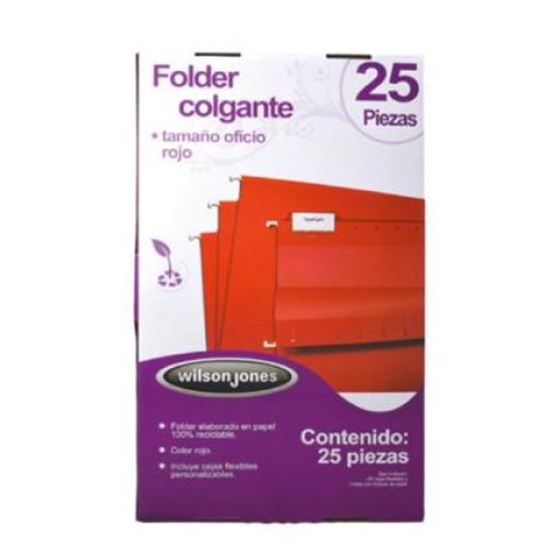 [ACCO_P3633] Acco Folder Acco Colgante Oficio Color Rojo c/25 Piezas