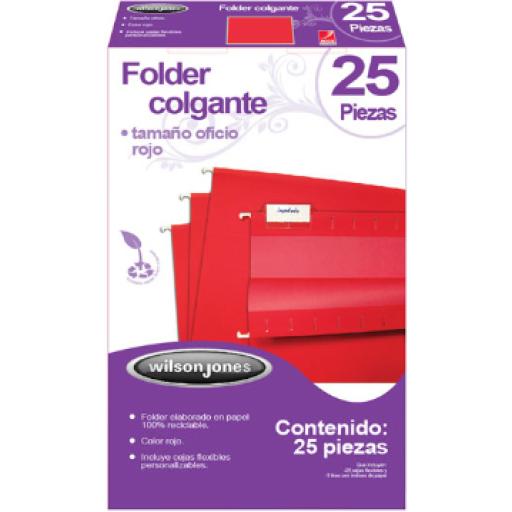 [ACCO_P3633] Acco Folder Acco Colgante Oficio Color Rojo c/25 Piezas